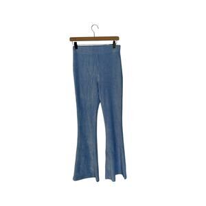 Aerie Pants Womens S Blue Ribbed‎ Corduroy Flare Stretch Lounge Pull On Soft